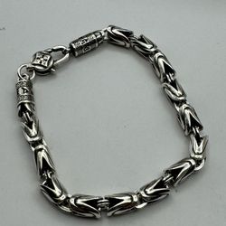 New 8” Thai Silver Color On Copper Grain Bracelet Vintage Style-Arthritis Relief