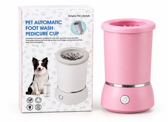Automatic Pet Paw Cleaner Cup USB Rechargeable Dog & Cat Paw Washer Pink