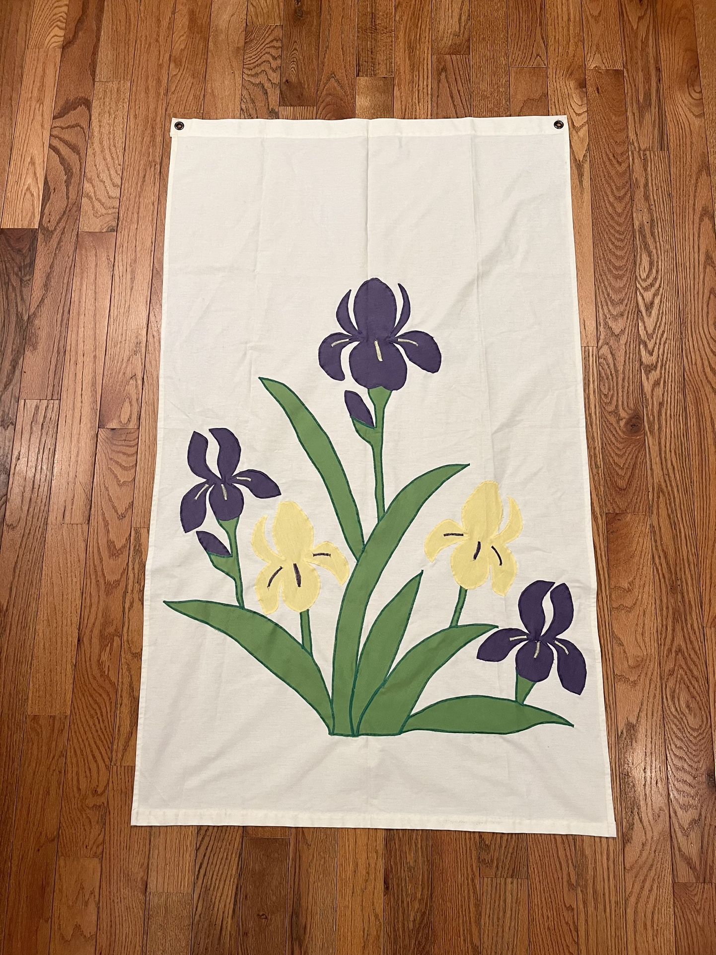 Spring Flower Floral Flag Sewed Homemade Garden Outdoor Yard Vintage 90s