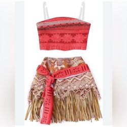 DISNEY 🌸 MOANA 🌸 2PC TOP AND SKIRT COSTUME SIZE 4-6X 🌟NWOT🌟
