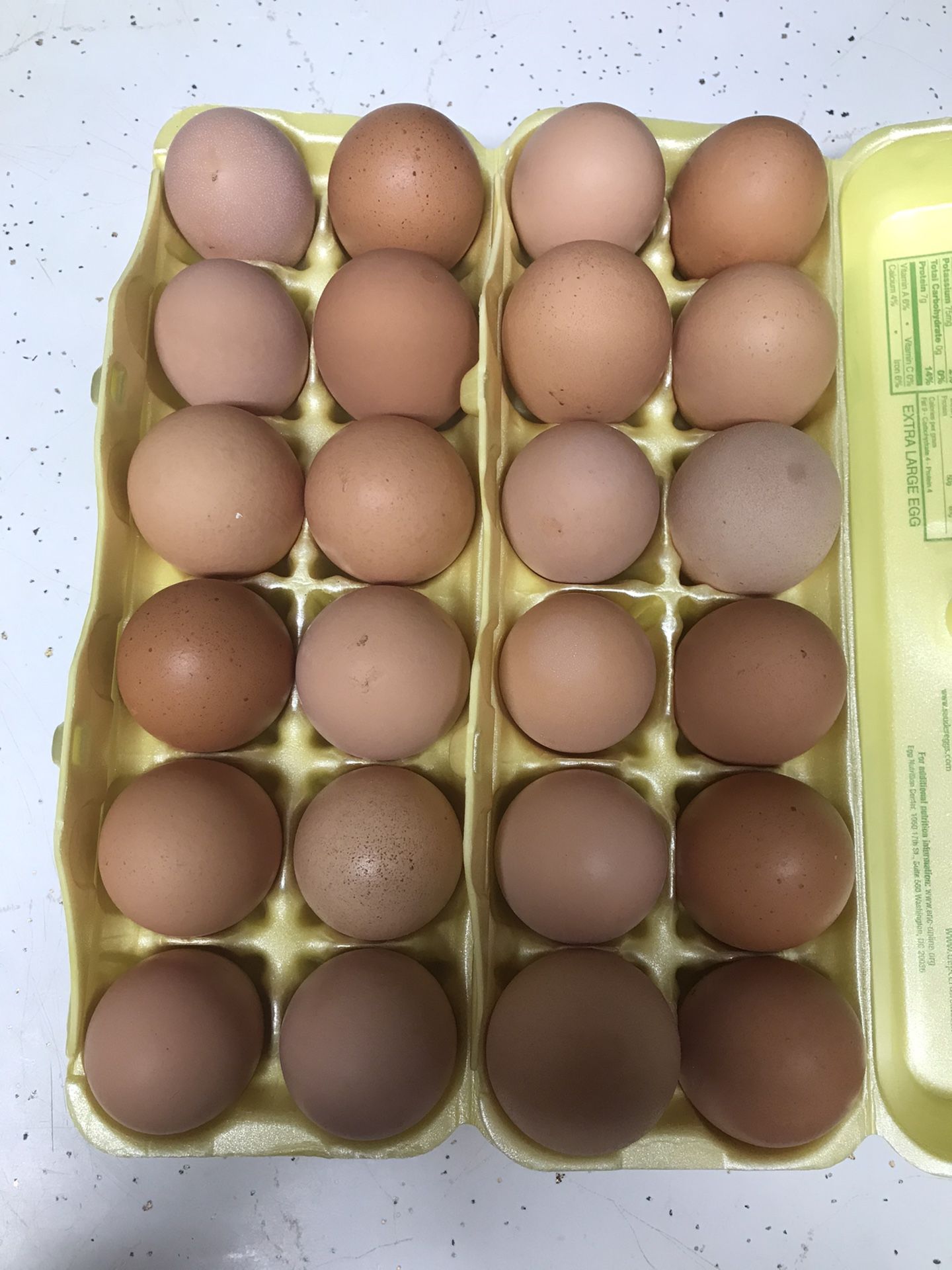 Farm fresh brown eggs 3.00 a dozen.