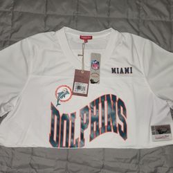 Miami Dolphins Mitchell & Ness NFL Cropped Jersey Women's XL