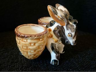 Vintage/MCM Ceramic Donkey Figurine Caddy - Made in Japan