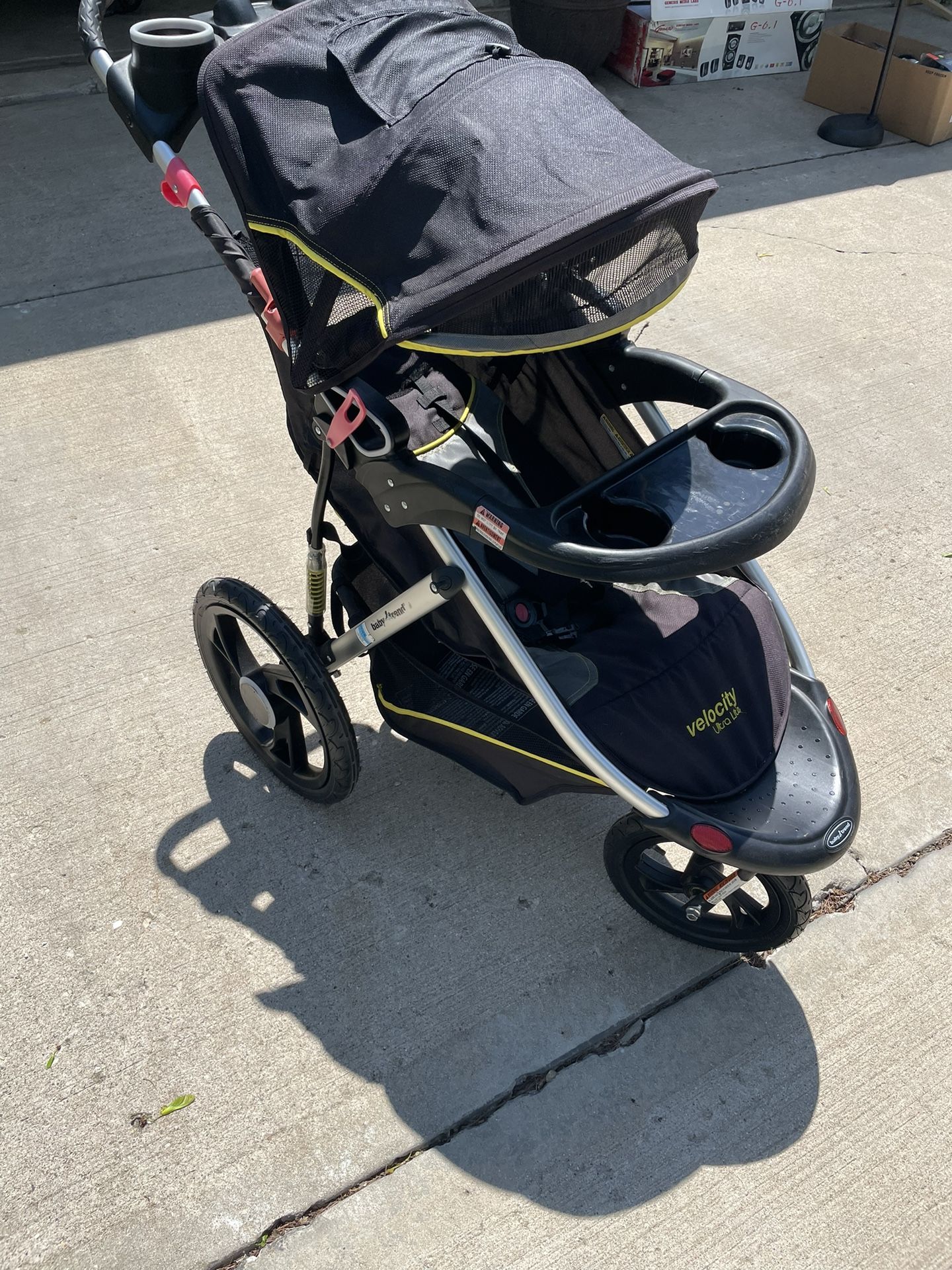Jogger Stroller With Frame Suspension Baby Trend Ultra Lite Velocity Jogger Stroller, New!
