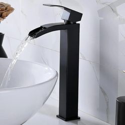 Vessel Sink Faucet Black, Single Handle Single Hole Waterfall Rv Bathroom Faucet F21 $40