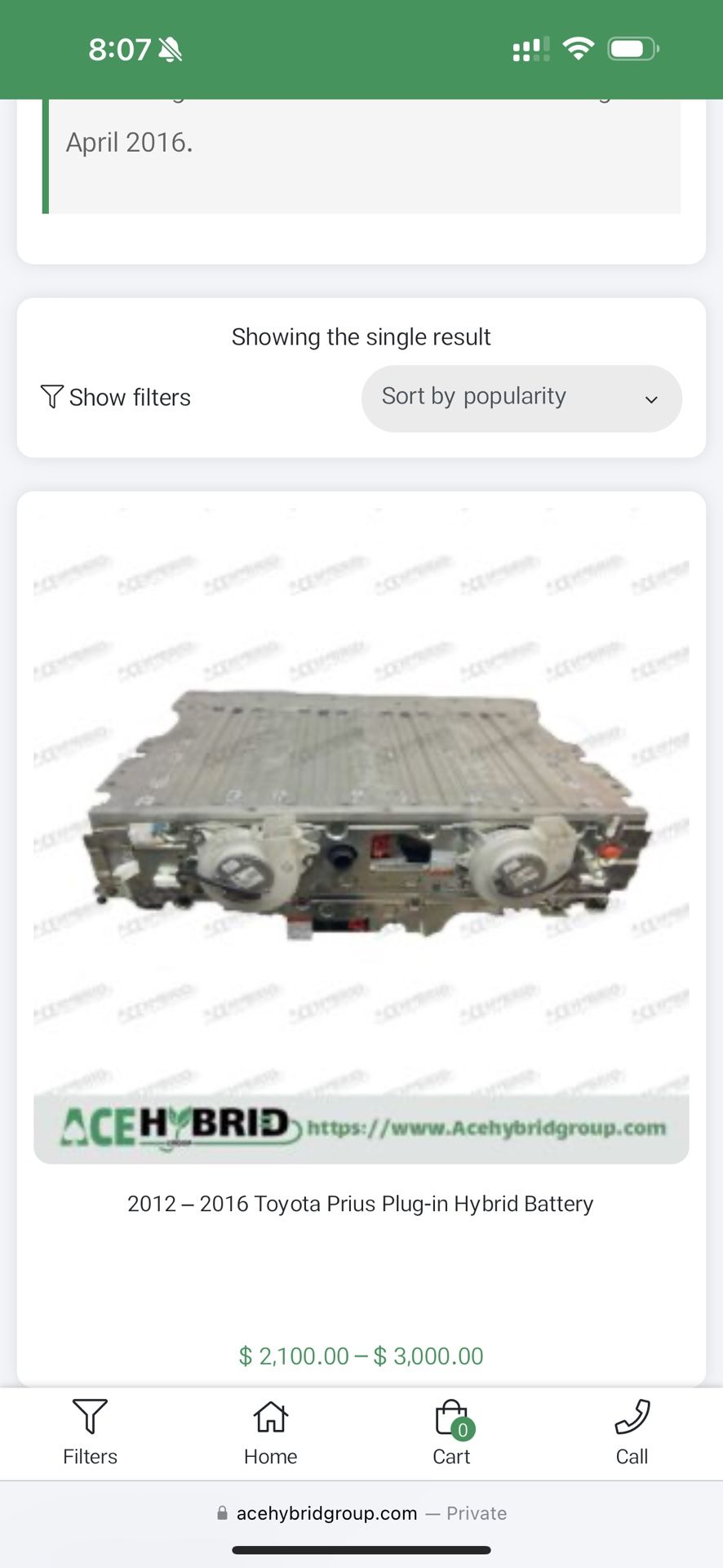 prius Plug in Hybrid battery- new cells - new pack - oem