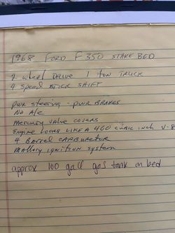 1968 Ford F350 Stake Bed 1Ton