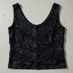 Vintage Women’s Beaded Sequin Wool Top