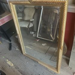 Gold framed mirror