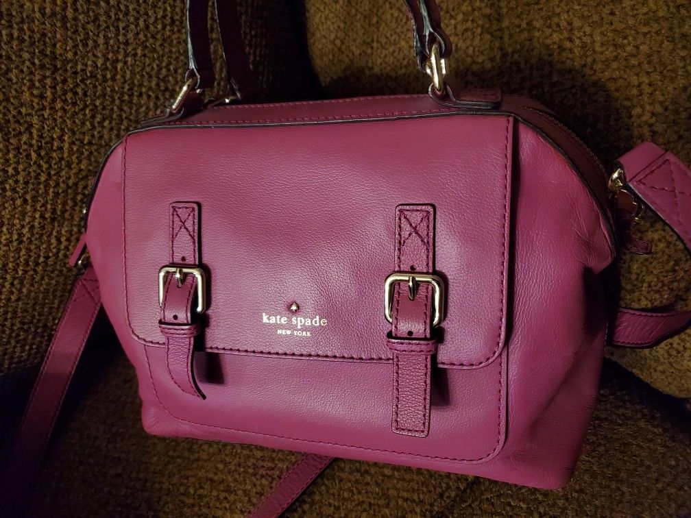 Kate Spade Hot Pink Leather Crossbody Bag Shoulder Bag Handbag