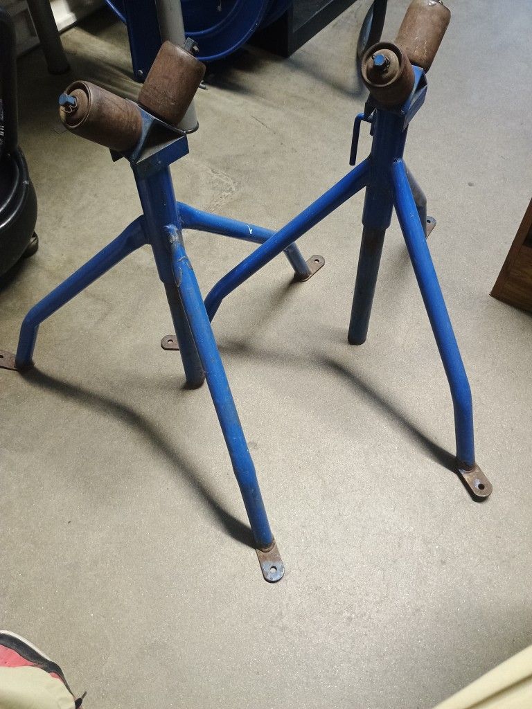 Pair Of Sawhorse Roller Stands
