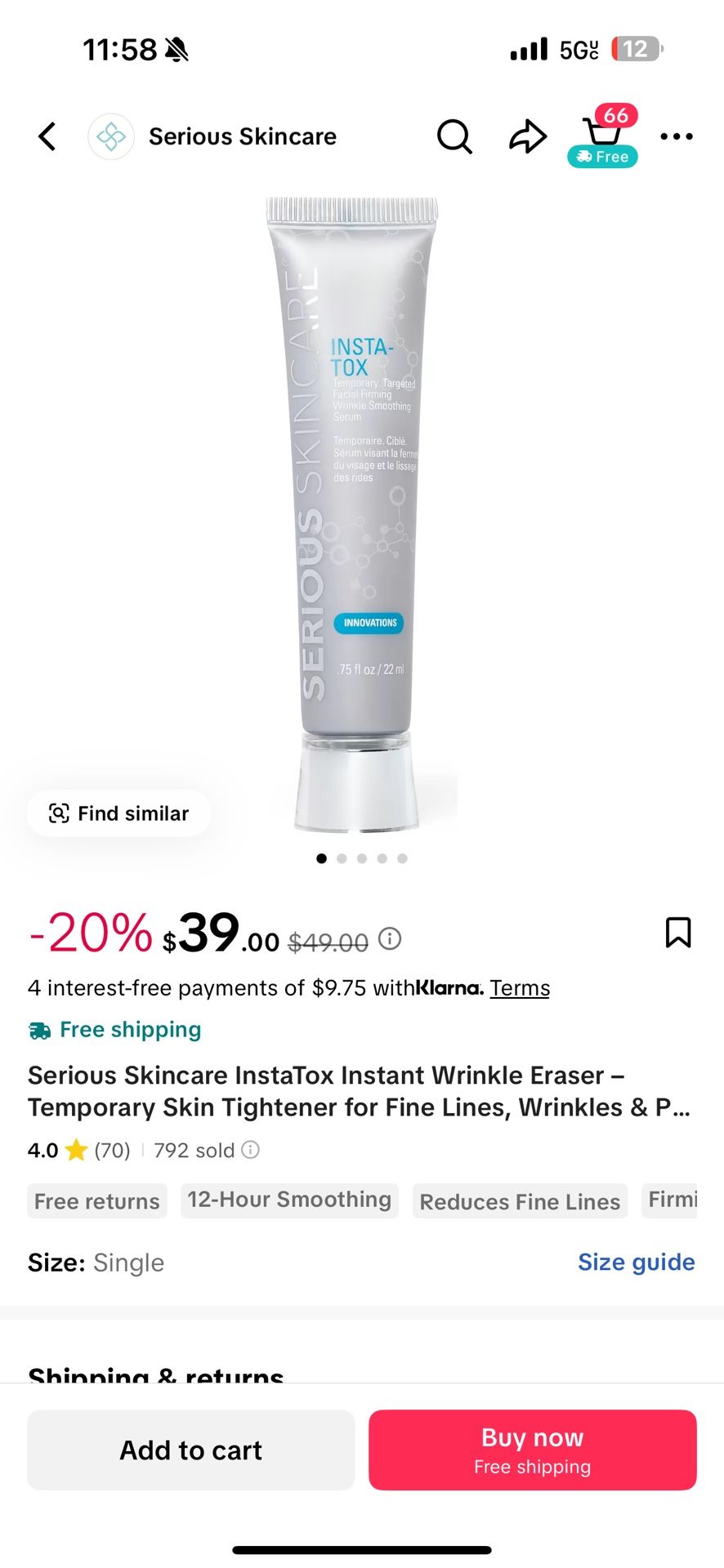 InstaTox Facial Wrinkle Serum