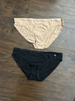 Victoria's Secret Low Rise Bikini Panties Beige/Black L 2-Pack