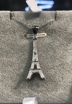 Sterling Silver Eiffel Tower Necklace with 18” Necklace