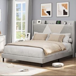 UPHOLSTERED BED FRAME QUEEN SIZE BRAND NEW IN BOX!!!