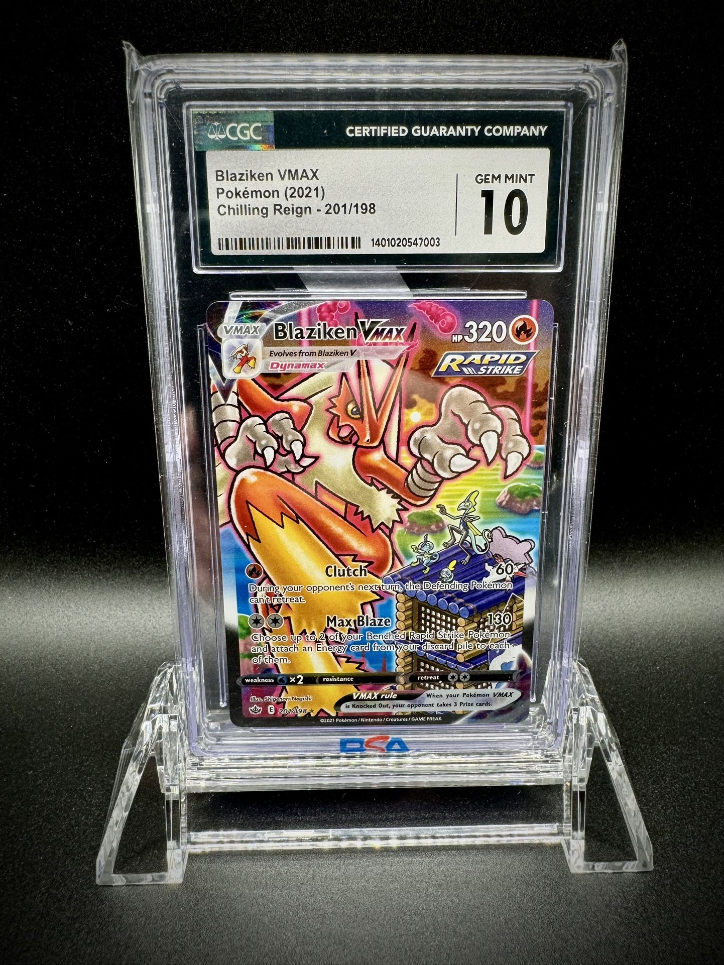 Blaziken Vmax Alt Art Secret Rare - 201/198 - Chilling Reign CGC 10