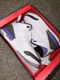 Black/White Dark Iris Jordan 3s