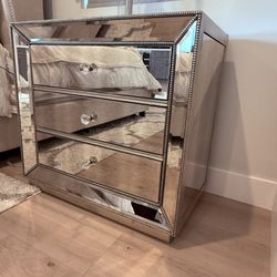 Z  Gallerie Mirrored Nightstand