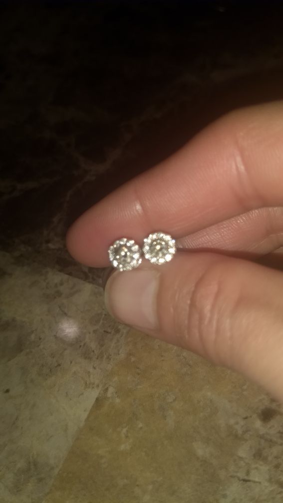Levian 1/2 carat chocolate and vanilla diamond 14k white gold $1700 stud earrings!