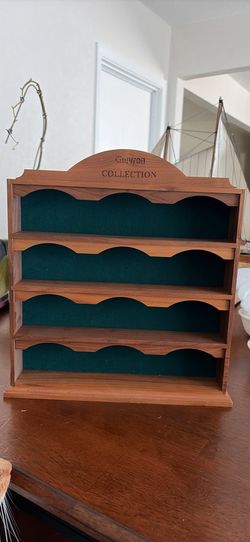Chevron Collection Wood Display Shelf with Felt Back