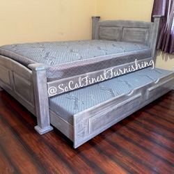 Full Bed And Trundle With Mattresses 