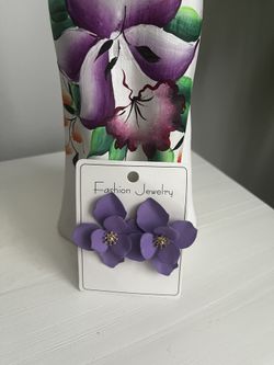 Purple Flowers Earrings 