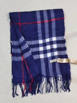 luxury Classic Check Scarf Navy Blue