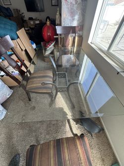 7piece 5 Ft Glass Dinner Table