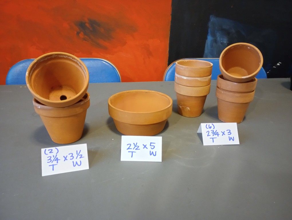 Group of Small Terra Cotta Plant Pots 