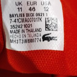 Red Leather Lacoste Men's Shoes Size 12 