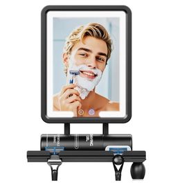 Heated Shower Mirror Fogless for Shaving 2025 New, 3 Colors Stepless Dimmable Lights Anti Fog Shower Mirror, Fog Free Mirror for Shaving with Razor Ho