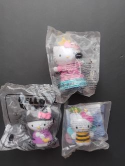 McDonalds Sanrio Hello Kitty Lot of 3 Toys Princess, Witch 2019 & Bee Sealed