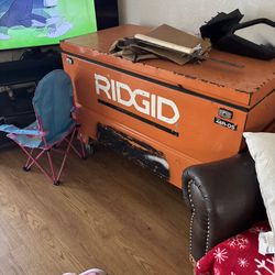 Heavy Tool Box . Has Lock & Added Wheels . 