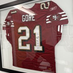 Frank Gore 49ers AUTO Game Issued Jersey Beckett Authentication Framed