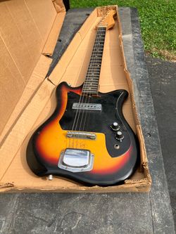 Vintage Kay E-100 Tulip Electric Guitar 1960's /70's - Sunburst original box