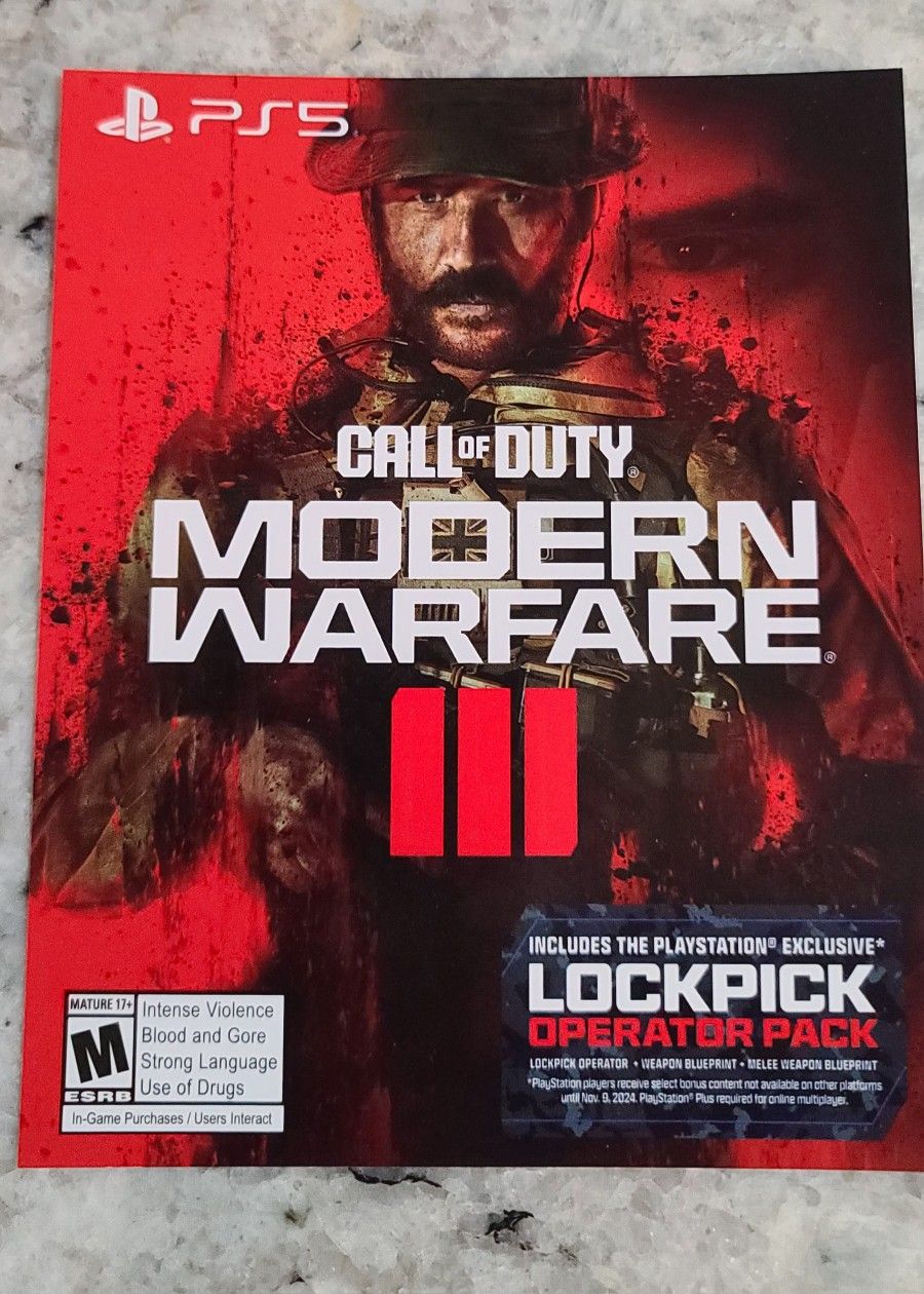 PS5 CoD MW3 Voucher + Lockpick Operator Pack