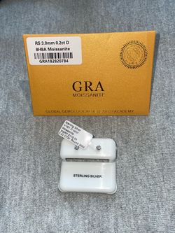 3mm Moissanite Stud Earrings 925 Sterling Silver + GRA Certificate