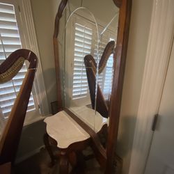 VINTAGE-Pulaski Mirror Entry Piece With Marble Table Top