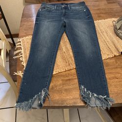 Womens Size 9 Judy Blue Skinnies With Frayed Bottoms 