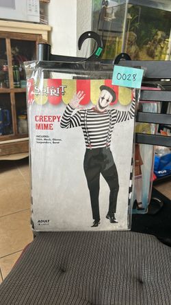 Creepy Mime Halloween Costume NEW Large