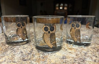 Vintage Couroc Owl Glasses – Mid-Century Modern Barware