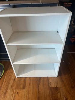 3 shelf bookshelf white storage