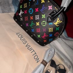 LouiS Vuitton Black Mini Bag with Multicolor Monogram
