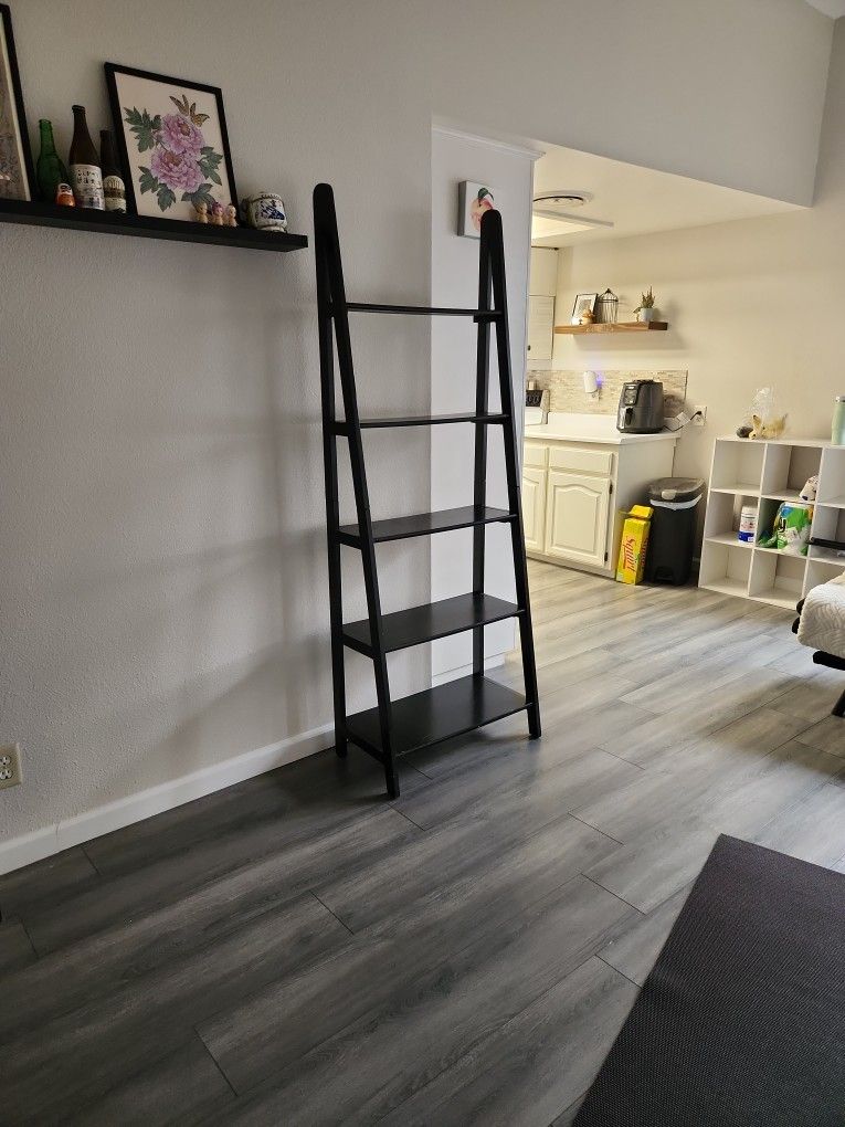Ladder Shelf Black 6ft