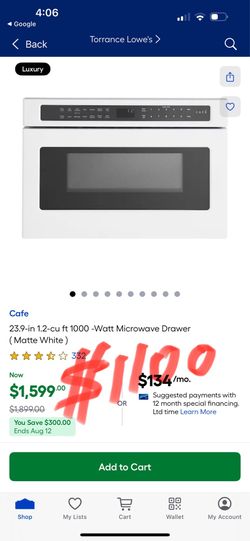 Cafe 23.9-in 1.2-cu ft 1000 -Watt Microwave Drawer (Matte White )