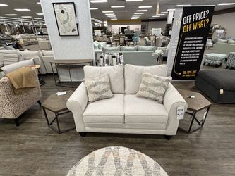 Roll Arm Loveseat - Ivory | Small Sofa | Two-Seat Couch