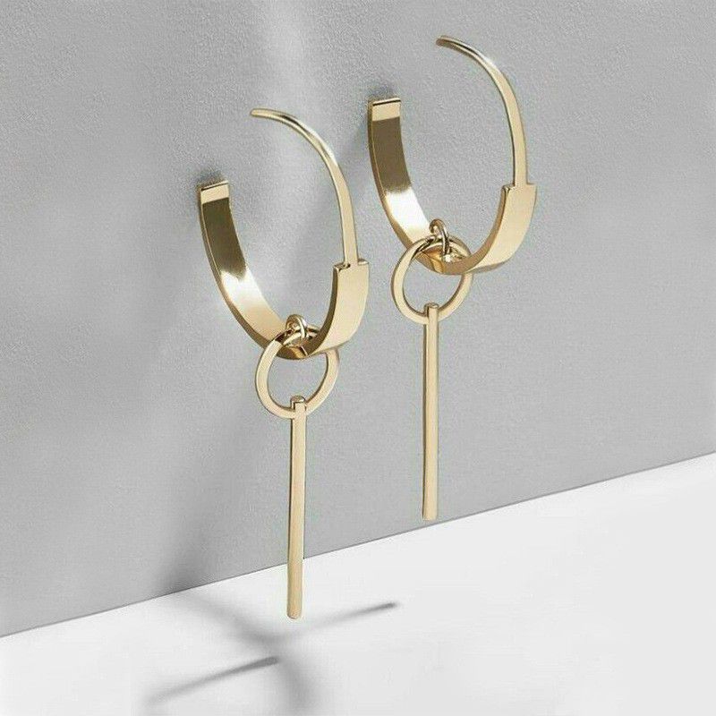 "14K Gold Plated Dainty Hoop Key Earrings for Women, L621
 
