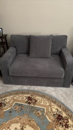 New Gray Sofa with pull out twin size bed with mattress