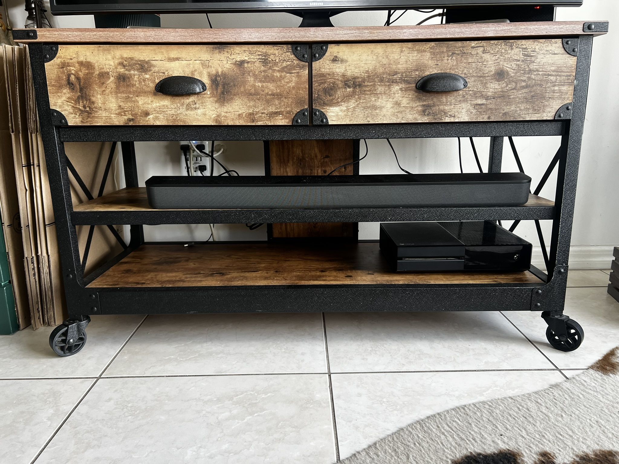 Brown/Black TV Stand - LAST DAY 10/21