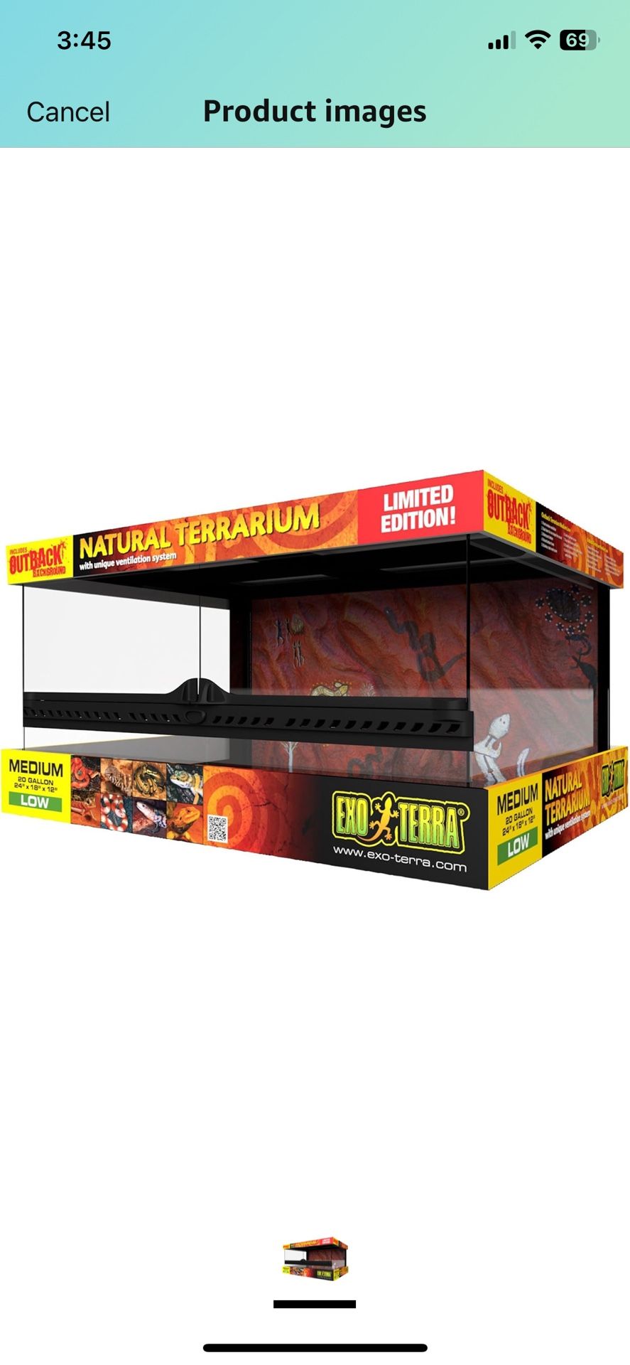 Exo Terra Outback Terrarium 24" x 18" x 12", "20 Gallon